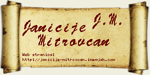 Janićije Mitrovčan vizit kartica